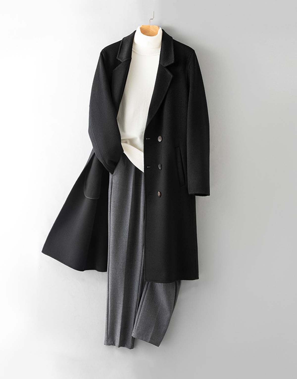 100PCT Cashmere Long Coat-w90012